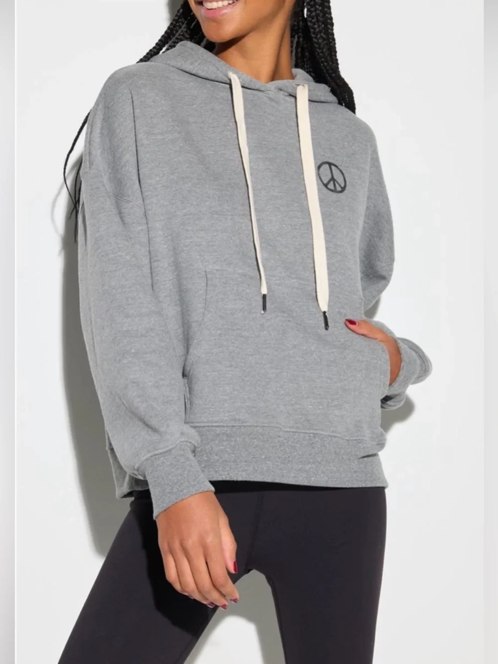 Spiritual Gangster Graphic Peace Sign Hoodie size Small - Picture 2 of 7